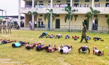 54अभ्यर्थियों ने एनसीसी कैडेट्स की भर्ती के लिए बहाया पसीना