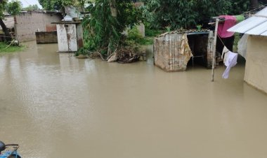 गोला, गोरखपुर: तीरागांव में बाढ़ का पानी पसरा, संकट गहराया