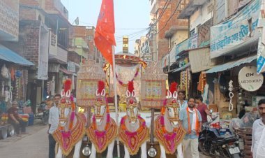 अहरौला में शोभायात्रा और मुकुट पूजन के साथ रामलीला मंचन का भव्य शुभारंभ, भरत मिलाप और दशहरा मेले की भी धूम