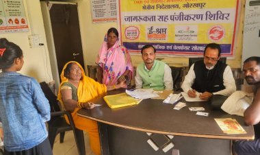 चौरी चौरा के ग्राम-बरही में लगा एक-दिवसीय श्रमिक चौपाल