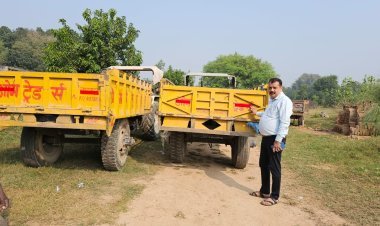 सड़क सुरक्षा के तहत रिफ्लेक्टर लगाने का अभियान पहुँचा ईंट भट्ठों तक