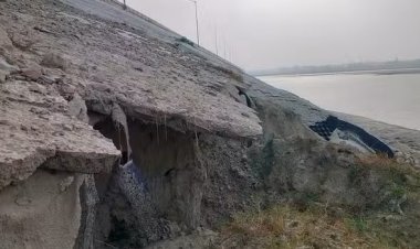 सरयू नदी पर लिंक एक्सप्रेस-वे का अप्रोच मार्ग धंसा: उद्घाटन से पहले ही एक लेन बंद, यात्रियों की राह मुश्किल