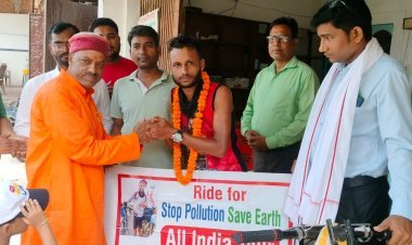 राइडर वासु सेन का 'प्रदूषण रोको धरती बचाओ' मिशन