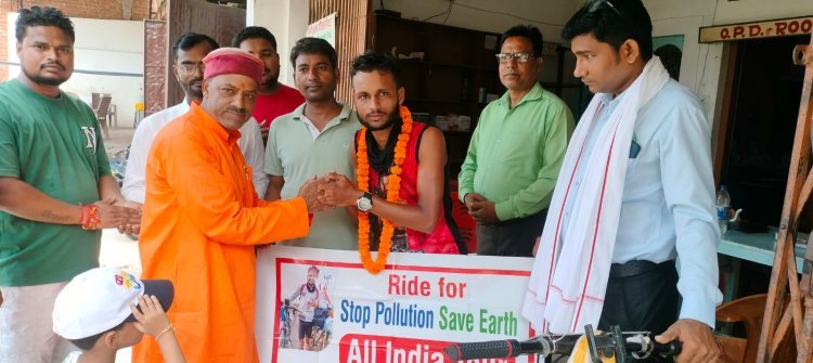 राइडर वासु सेन का 'प्रदूषण रोको धरती बचाओ' मिशन