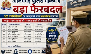 आजमगढ़ पुलिस महकमे में महाबदलाव: 52 उपनिरीक्षकों के तबादले से मचा प्रशासनिक हलचल, कई थानों और चौकियों को मिले नए चेहरे