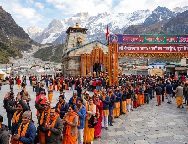 देवभूमि में आस्था का सैलाब: चारधाम यात्रा 2026 में टूटा रिकॉर्ड, केदारघाटी में उमड़ा श्रद्धालुओं का जनसागर