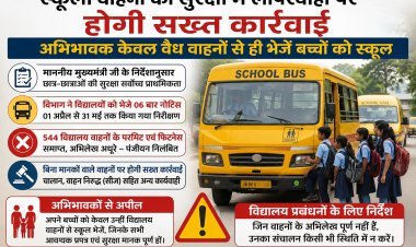 स्कूली वाहनों पर प्रशासन की सख्ती: 544 वाहनों का पंजीयन निलंबित, अब बिना फिटनेस और परमिट के चलने पर होगी कड़ी कार्रवाई