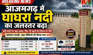 आजमगढ़ में घाघरा नदी का जलस्तर बढ़ा, कई घाटों पर बढ़ा दबाव, फिर भी खतरे के निशान से नीचे… प्रशासन सतर्क, बाढ़ चौकियों को किया गया अलर्ट