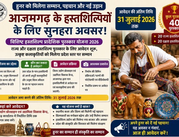 हुनर को मिलेगा सम्मान, पहचान और नई उड़ान: आजमगढ़ के हस्तशिल्पियों के लिए सुनहरा अवसर, 31 जुलाई तक करें आवेदन