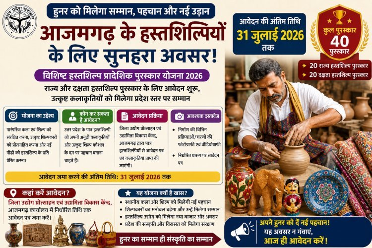 हुनर को मिलेगा सम्मान, पहचान और नई उड़ान: आजमगढ़ के हस्तशिल्पियों के लिए सुनहरा अवसर, 31 जुलाई तक करें आवेदन