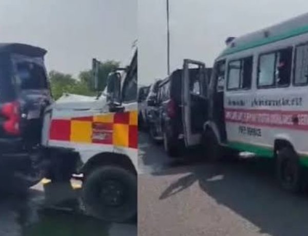 यूपी: पूर्वांचल एक्सप्रेसवे पर राहुल गांधी के काफिले की गाड़ियां आपस में टकराईं, कई लोग घायल; सांसद सुरक्षित