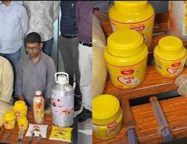 गिर गाय के शुद्ध घी के नाम पर कथित मिलावट का कारोबार! जूनागढ़ में छापा, 300 से ज्यादा डिब्बे बरामद